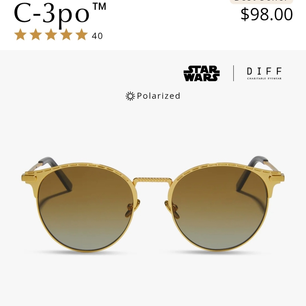 Diff Eyewear Gold Sunglasses